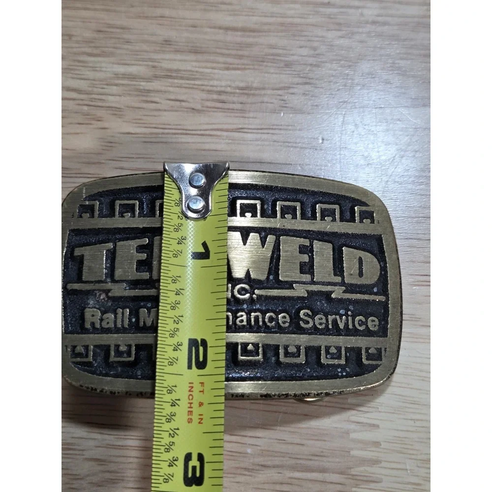 Vintage Teleweld Inc Rail Maintenance Solid Brass Belt Buckle DynaBuckle USA